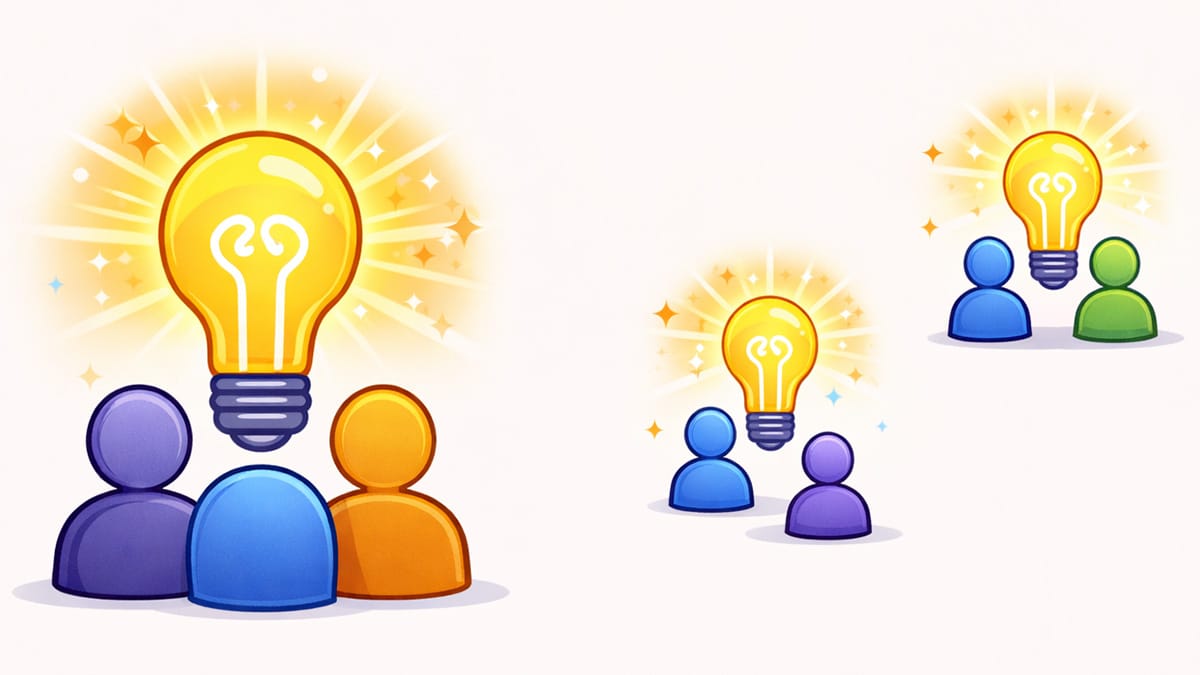 Innovative ideas under glowing lightbulbs